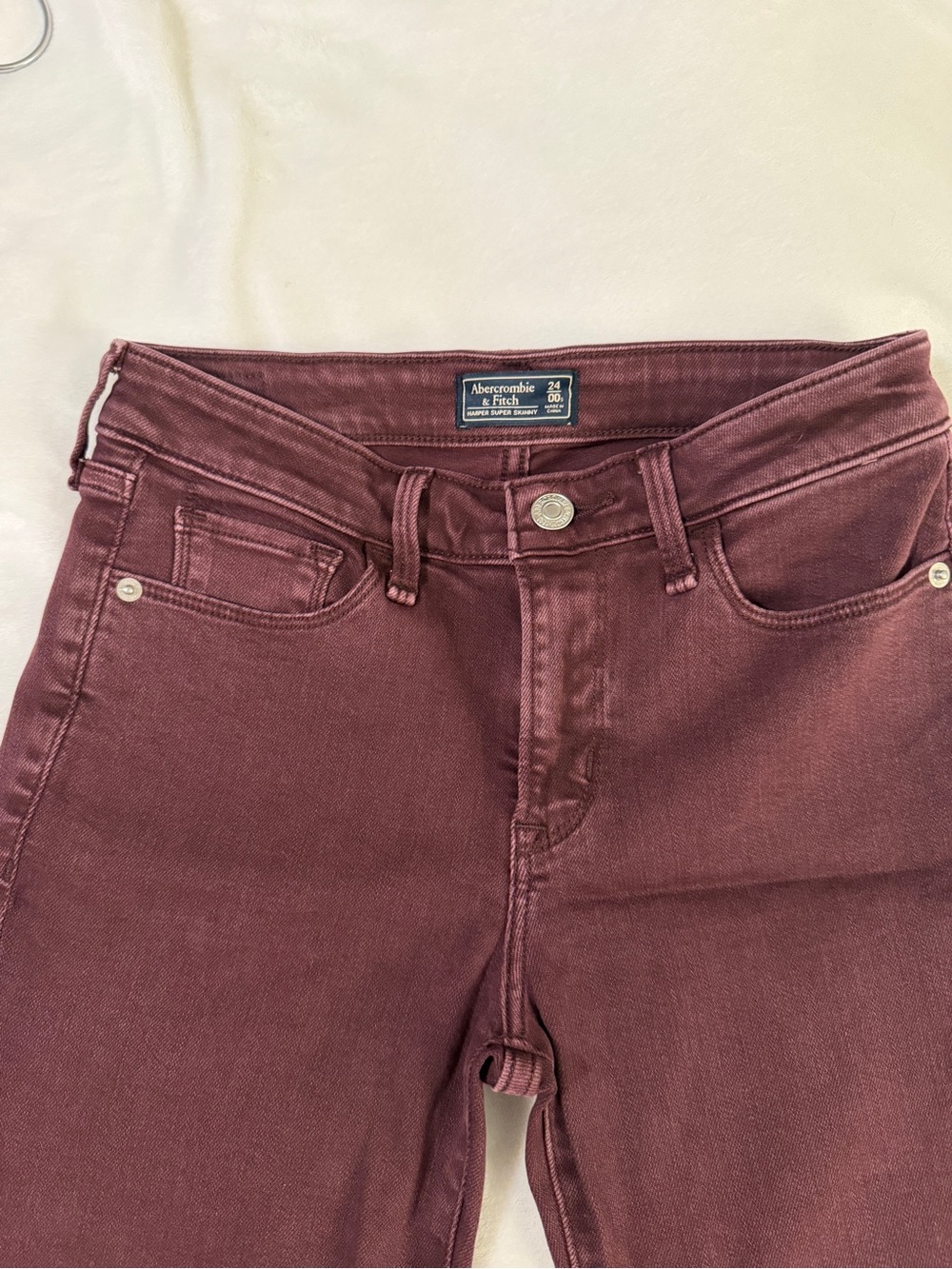 Abercrombie & Fitch Vintage Slim Fit Jeans — Burgundy